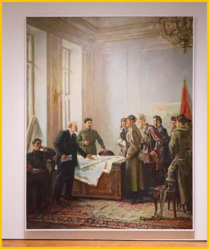 Estonian Red Army Soldiers<BR>With Lenin and Stalin